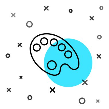 Beyaz arkaplanda siyah çizgi palet simgesi izole edildi. Rastgele dinamik şekiller. Vektör İllüstrasyonu