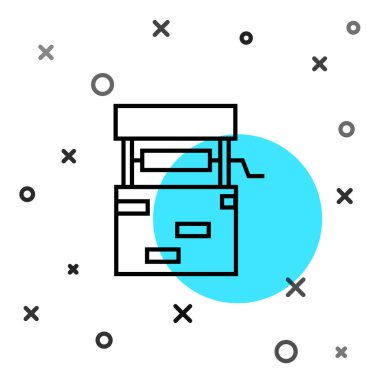 Siyah çizgi Beyaz arkaplanda izole edilmiş bir simge. Rastgele dinamik şekiller. Vektör İllüstrasyonu