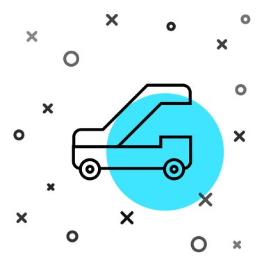 Siyah çizgili yolcu merdiveni beyaz arka planda izole edilmiş bir ikon. Havaalanı merdiveni yolculuğu. Rastgele dinamik şekiller. Vektör İllüstrasyonu