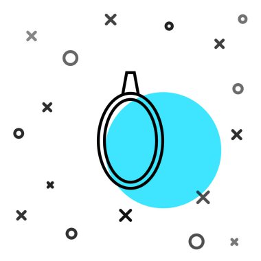 Beyaz arkaplanda siyah çizgi ayna simgesi izole edildi. Rastgele dinamik şekiller. Vektör İllüstrasyonu