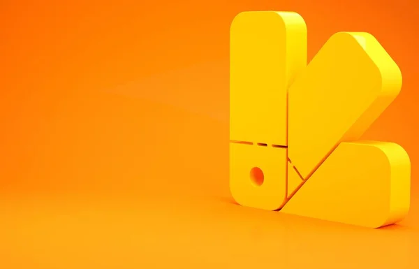 Sarı Renk Palet Rehberi simgesi turuncu arkaplanda izole edildi. Minimalizm kavramı. 3d illüstrasyon 3d canlandırma — Stok fotoğraf