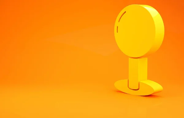 Yellow Push pin icon isolated on orange background. Thumbtacks sign. Minimalism concept. 3d illustration 3D render — Stock Photo, Image