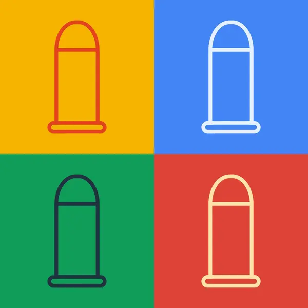 Pop art ligne Bullet icône isolée sur fond de couleur. Illustration vectorielle — Image vectorielle