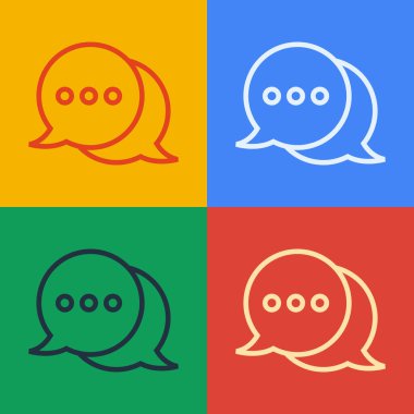 Pop sanat eseri konuşma balonu sohbet simgesi renk arkaplanında izole edildi. İleti simgesi. İletişim ya da yorum sohbet sembolü. Vektör İllüstrasyonu