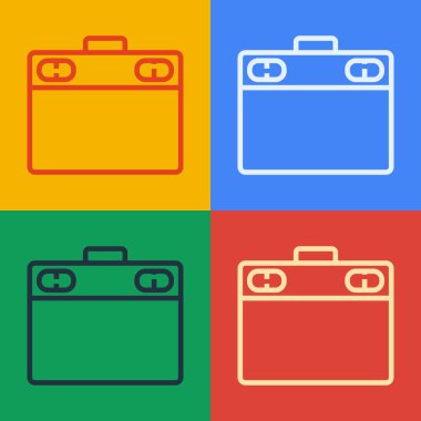 Pop Sanat Çizgisi Grafik Tableti simgesi renk arkaplanında izole edildi. Vektör İllüstrasyonu