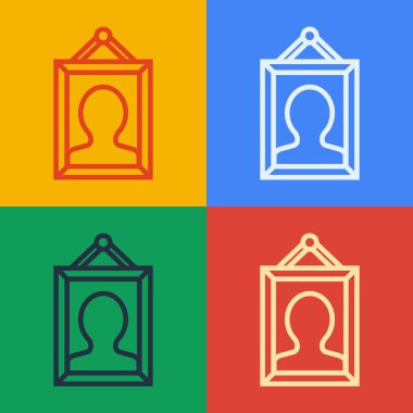 Pop Art Line Resim simgesi renk arkaplanında izole edildi. Vektör İllüstrasyonu