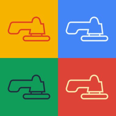 Pop Art Line Su musluğu simgesi renk arkaplanında izole edildi. Vektör İllüstrasyonu