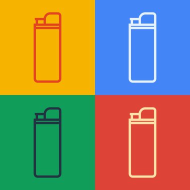 Pop Art Line Light simgesi renk arkaplanında izole edildi. Vektör İllüstrasyonu