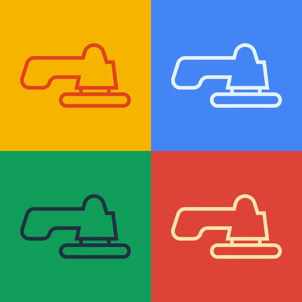 Pop art line Vodní kohoutek ikona izolované na barevném pozadí. Vektorová ilustrace — Stockový vektor