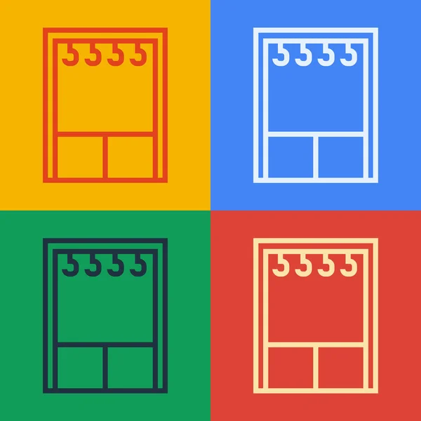 Pop art ligne Armoire icône isolée sur fond de couleur. Illustration vectorielle — Image vectorielle