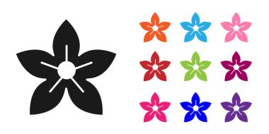 Beyaz arka planda siyah nilüfer çiçeği ikonu izole edildi. Simgeleri renklendirin. Vektör İllüstrasyonu