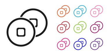 Siyah Çin Yuan para birimi sembolü beyaz arkaplanda izole edilmiş. Bozuk para. Bankacılık işareti. Para sembolü. Simgeleri renklendirin. Vektör İllüstrasyonu