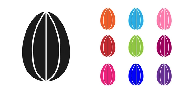 Icono de huevo de Pascua negro aislado sobre fondo blanco. Feliz Pascua. Establecer iconos de colores. Ilustración vectorial — Archivo Imágenes Vectoriales