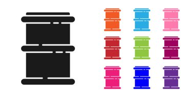 Siyah Fıçı simgesi beyaz arkaplanda izole edildi. Simgeleri renklendirin. Vektör İllüstrasyonu