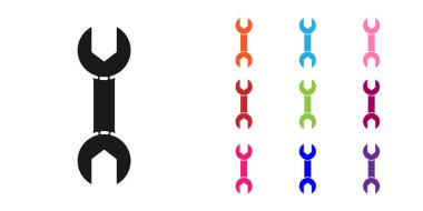 Beyaz arkaplanda siyah anahtarlı simge izole edildi. Simgeleri renklendirin. Vektör İllüstrasyonu