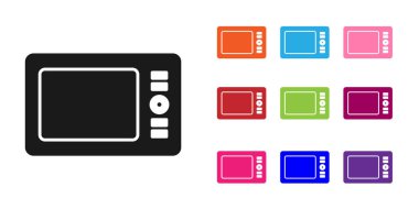 Siyah Grafik tableti simgesi beyaz arkaplanda izole edildi. Simgeleri renklendirin. Vektör İllüstrasyonu