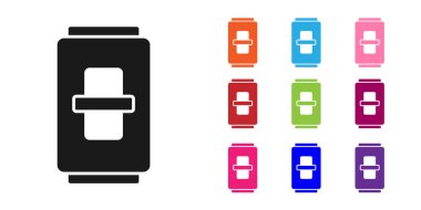 Beyaz arkaplanda siyah elektrik düğmesi simgesi izole edildi. Açık ve kapalı simgesi. Loş ışık düğmesi işareti. Enerji tasarrufu kavramı. Simgeleri renklendirin. Vektör İllüstrasyonu