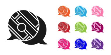 Şehir haritası yön bulma simgesinin siyah bilgileri beyaz arkaplanda izole edildi. Mobil Uygulama Arayüzü tasarımı. Coğrafi konsept. Simgeleri renklendirin. Vektör İllüstrasyonu