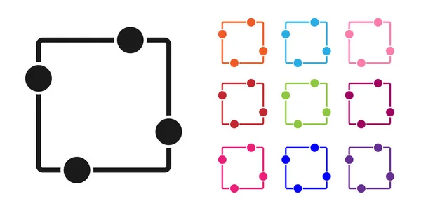 Schwarzes Schaltplan-Symbol isoliert auf weißem Hintergrund. Leiterplatte. Setzen Sie Symbole bunt. Vektorillustration — Stockvektor