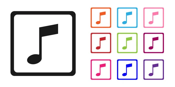 Note de musique noire, icône de ton isolée sur fond blanc. Définir des icônes colorées. Illustration vectorielle — Image vectorielle
