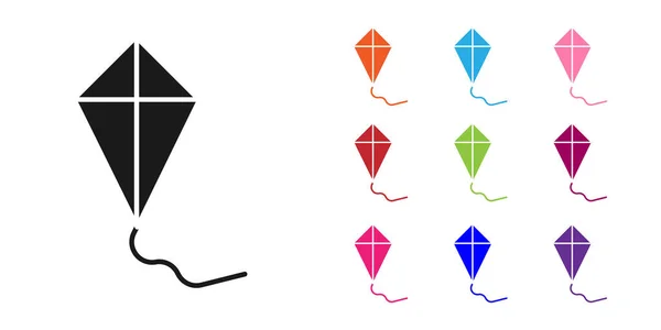 Icono de cometa negra aislado sobre fondo blanco. Establecer iconos de colores. Ilustración vectorial — Vector de stock