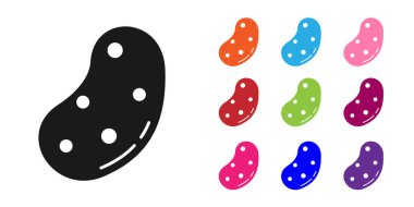 Siyah Patates simgesi beyaz arkaplanda izole edilmiş. Simgeleri renklendirin. Vektör İllüstrasyonu