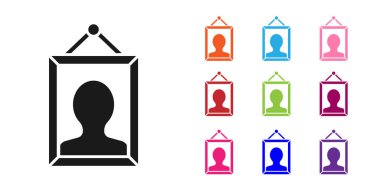 Siyah Resim simgesi beyaz arkaplanda izole edildi. Simgeleri renklendirin. Vektör İllüstrasyonu