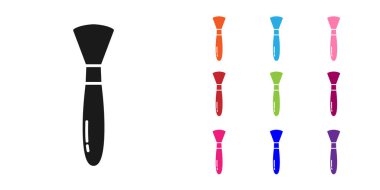 Beyaz arkaplanda siyah boya fırçası simgesi izole edildi. Simgeleri renklendirin. Vektör İllüstrasyonu