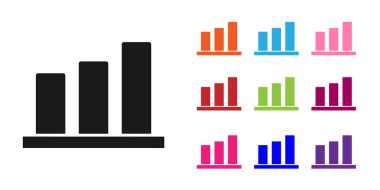 Beyaz arkaplanda siyah pasta grafiği ikonu izole edildi. Diyagram çizelgesi. Simgeleri renklendirin. Vektör İllüstrasyonu