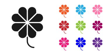 Beyaz zemin üzerinde yonca sembolü olan siyah kumarhane kumar makinesi. Kumar oyunları. Simgeleri renklendirin. Vektör İllüstrasyonu