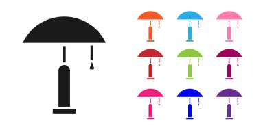 Beyaz arkaplanda siyah masa lambası simgesi izole edildi. Simgeleri renklendirin. Vektör İllüstrasyonu