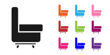 Siyah Kol Koltuğu simgesi beyaz arkaplanda izole edildi. Simgeleri renklendirin. Vektör İllüstrasyonu