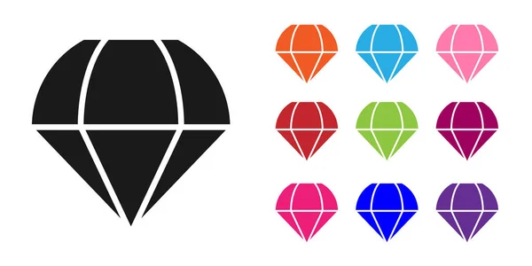 Icono de paracaídas negro aislado sobre fondo blanco. Establecer iconos de colores. Ilustración vectorial — Vector de stock