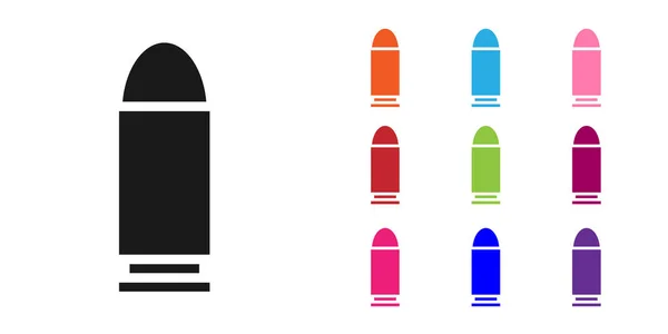 Icône de balle noire isolée sur fond blanc. Définir des icônes colorées. Illustration vectorielle — Image vectorielle