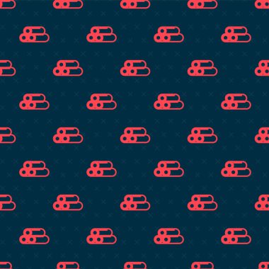 Kırmızı çizgi endüstrisi metalik boru ikonu siyah arka planda izole edilmiş pürüzsüz desen. Tesisat boru hattının farklı şekillerde parçaları. Vektör İllüstrasyonu