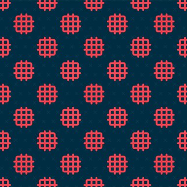 Kırmızı Çizgi Grafik Kağıt simgesi siyah arkaplanda izole edilmiş. Vektör İllüstrasyonu