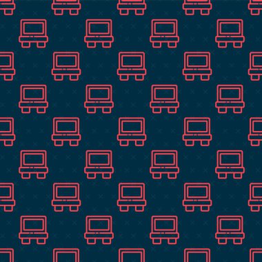 Elektrik koruma bileşeni simgesinin kırmızı hattı siyah arka planda izole edilmiş. Eriyen koruyucu fitil. Vektör İllüstrasyonu