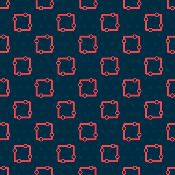 Röd linje Elektrisk krets schema ikon isolerad sömlös mönster på svart bakgrund. Kretskort. Vektor Illustration — Stock vektor