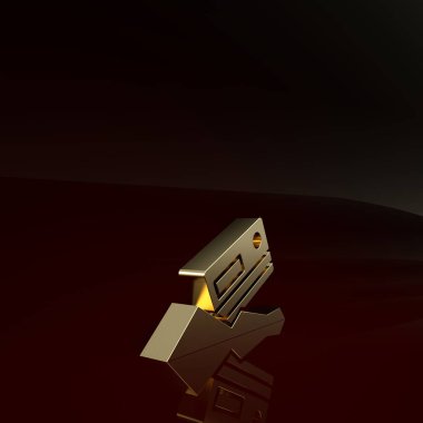 Kahverengi arka planda altın kokain ve kredi kartı ikonu var. Minimalizm kavramı. 3d illüstrasyon 3d canlandırma