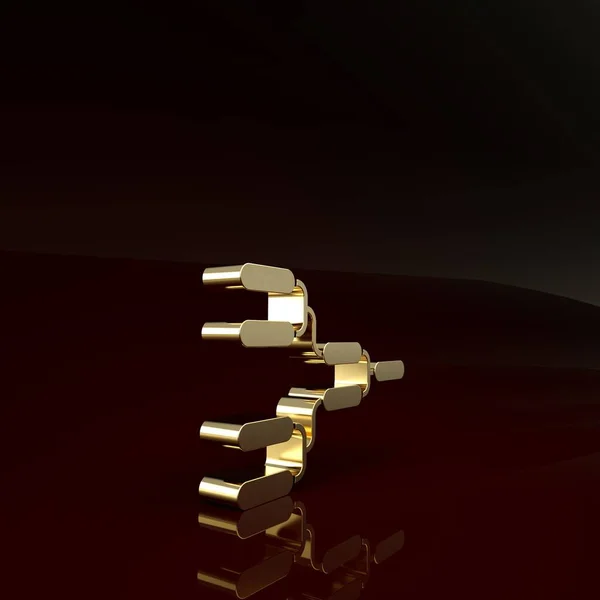 Goldene Ergebnisse und Stehtische Anzeigetafel Meisterschaft Turnier Bracket Symbol isoliert auf braunem Hintergrund. Minimalismus-Konzept. 3D Illustration 3D Renderer — Stockfoto