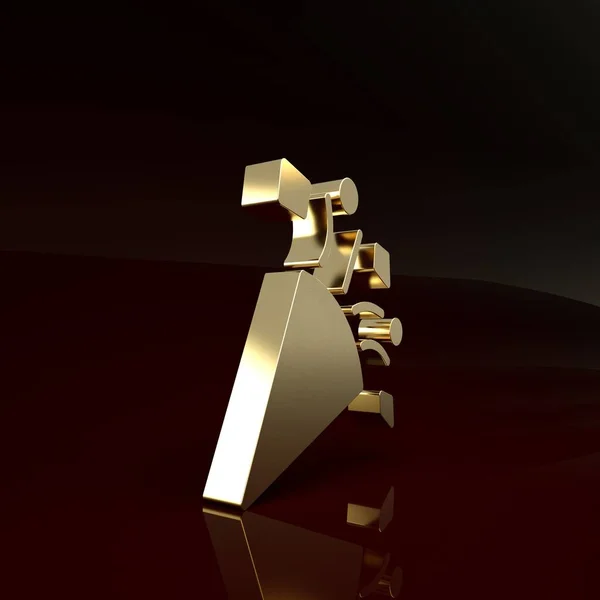 Arany Ünnepi konfetti ikon elszigetelt barna háttérrel. Minimalizmus koncepció. 3d illusztráció 3d render — Stock Fotó
