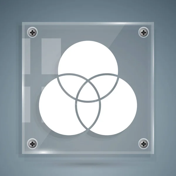 Vit Rgb och Cmyk färg mixning ikon isolerad på grå bakgrund. Fyrkantiga glasskivor. Vektor Illustration — Stock vektor