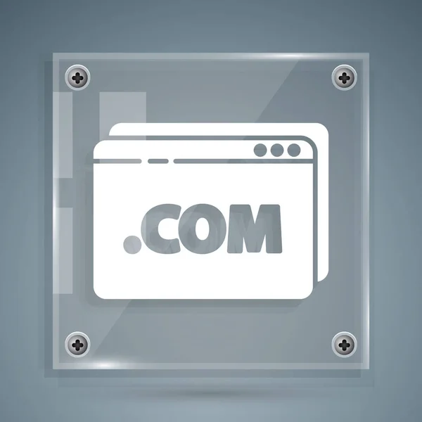 Weißes Symbol für die Webseite auf grauem Hintergrund. Internet-Kommunikationsprotokoll. Quadratische Glasscheiben. Vektorillustration — Stockvektor