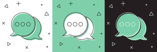 Définir bulle vocale icône de chat isolé sur fond blanc et vert, noir. Icône de message. Communication ou commentaire chat symbole. Illustration vectorielle — Image vectorielle