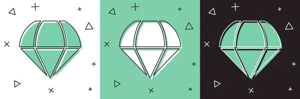 Zestaw ikona spadochron izolowane na białym i zielonym, czarne tło. Ilustracja wektora — Wektor stockowy