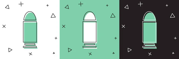 Définir l'icône Bullet isolé sur fond blanc et vert, noir. Illustration vectorielle — Image vectorielle