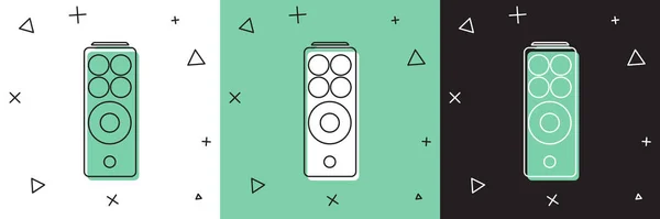 Définir l'icône de télécommande isolée sur fond blanc et vert, noir. Illustration vectorielle — Image vectorielle