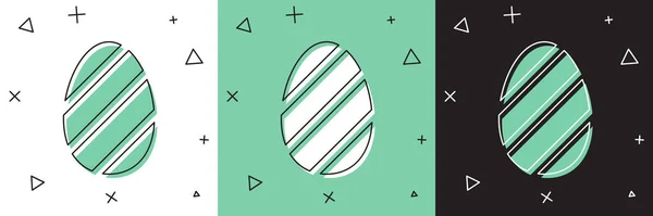 Set icône oeuf de Pâques isolé sur fond blanc et vert, noir. Joyeux Pâques. Illustration vectorielle — Image vectorielle