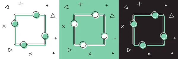 Réglez l'icône du circuit électrique isolé sur fond blanc et vert, noir. Circuit. Illustration vectorielle — Image vectorielle