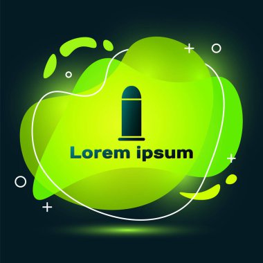 Siyah arkaplanda Kara Kurşun simgesi izole edildi. Sıvı şekilli soyut pankart. Vektör İllüstrasyonu